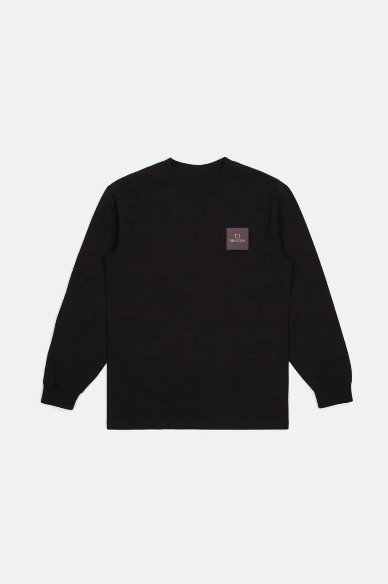 alpha square long sleeve tee black