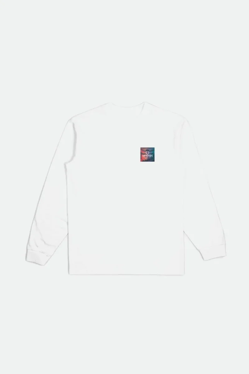 alpha square long sleeve tee white dawn gradient