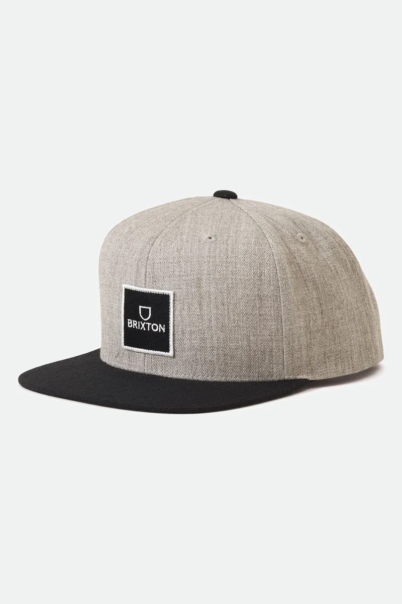 alpha square netplus heather grey black snapback