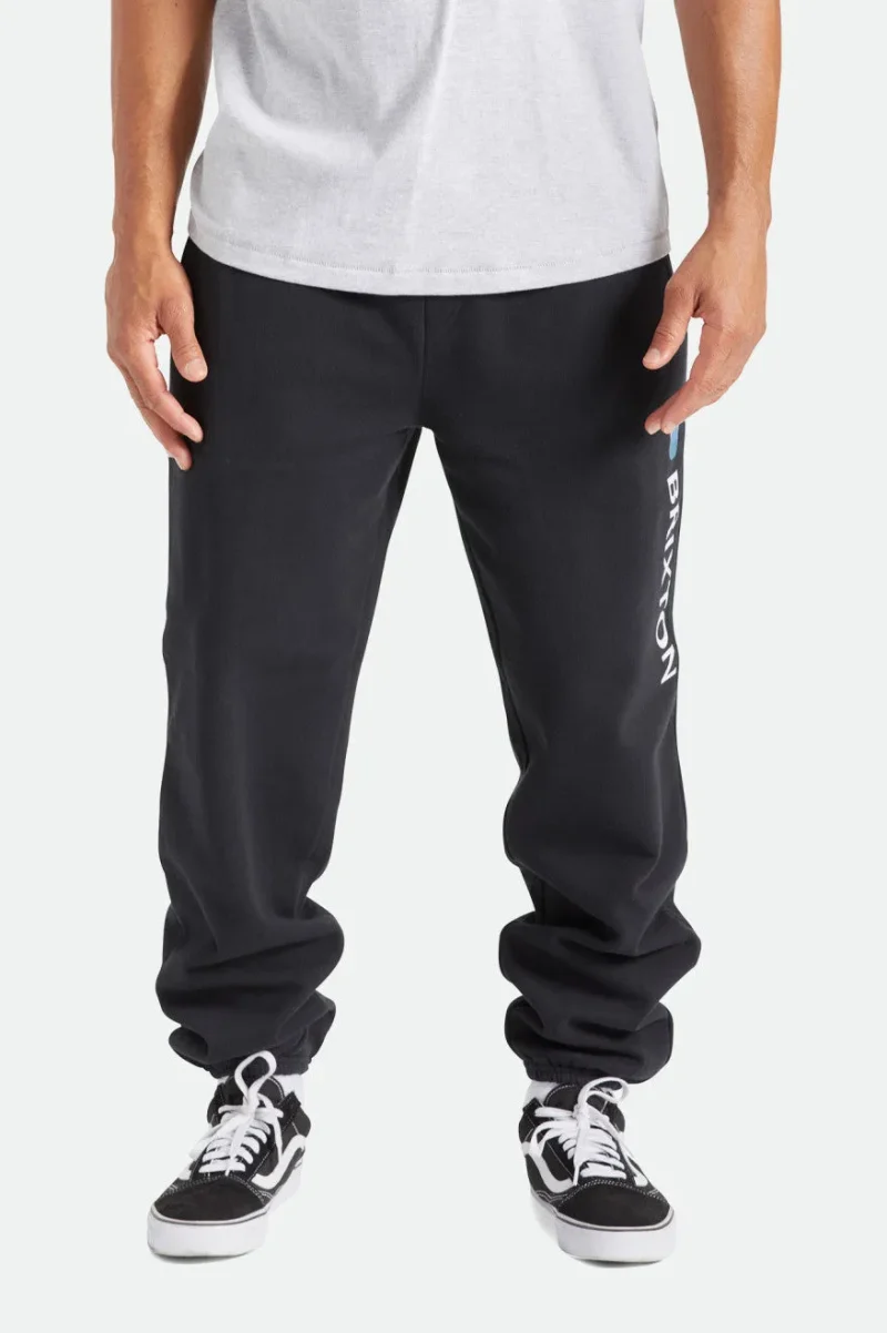 alton slim fit fleece joggers black