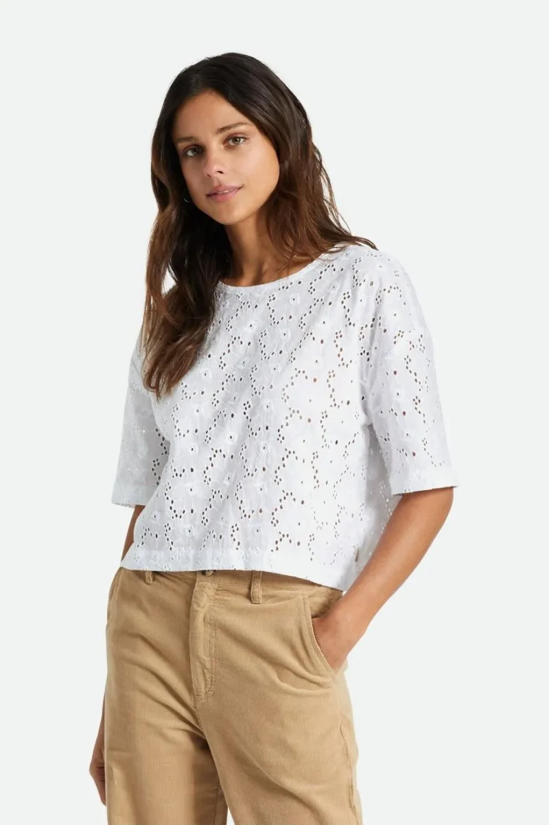 amalfi white eyelet s s woven top