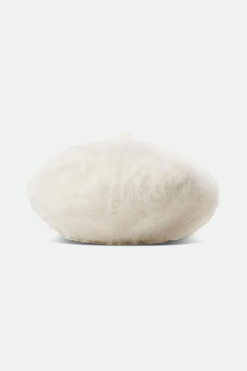 audrey ii beret soft off white fuzzy cap