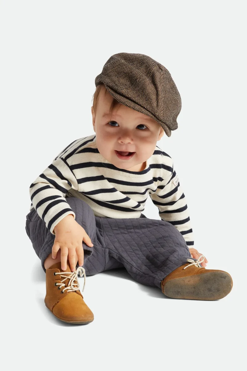 baby snap cap brown khaki