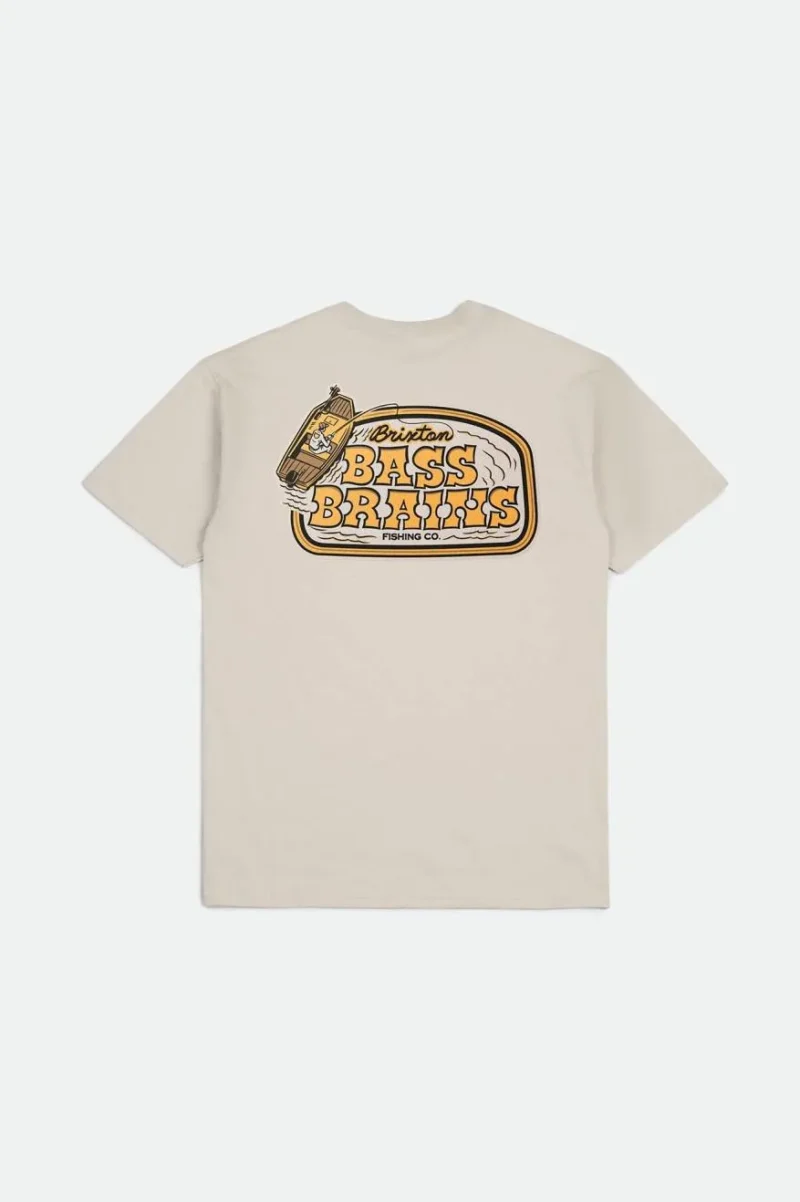 bass brains boat standard tee cream