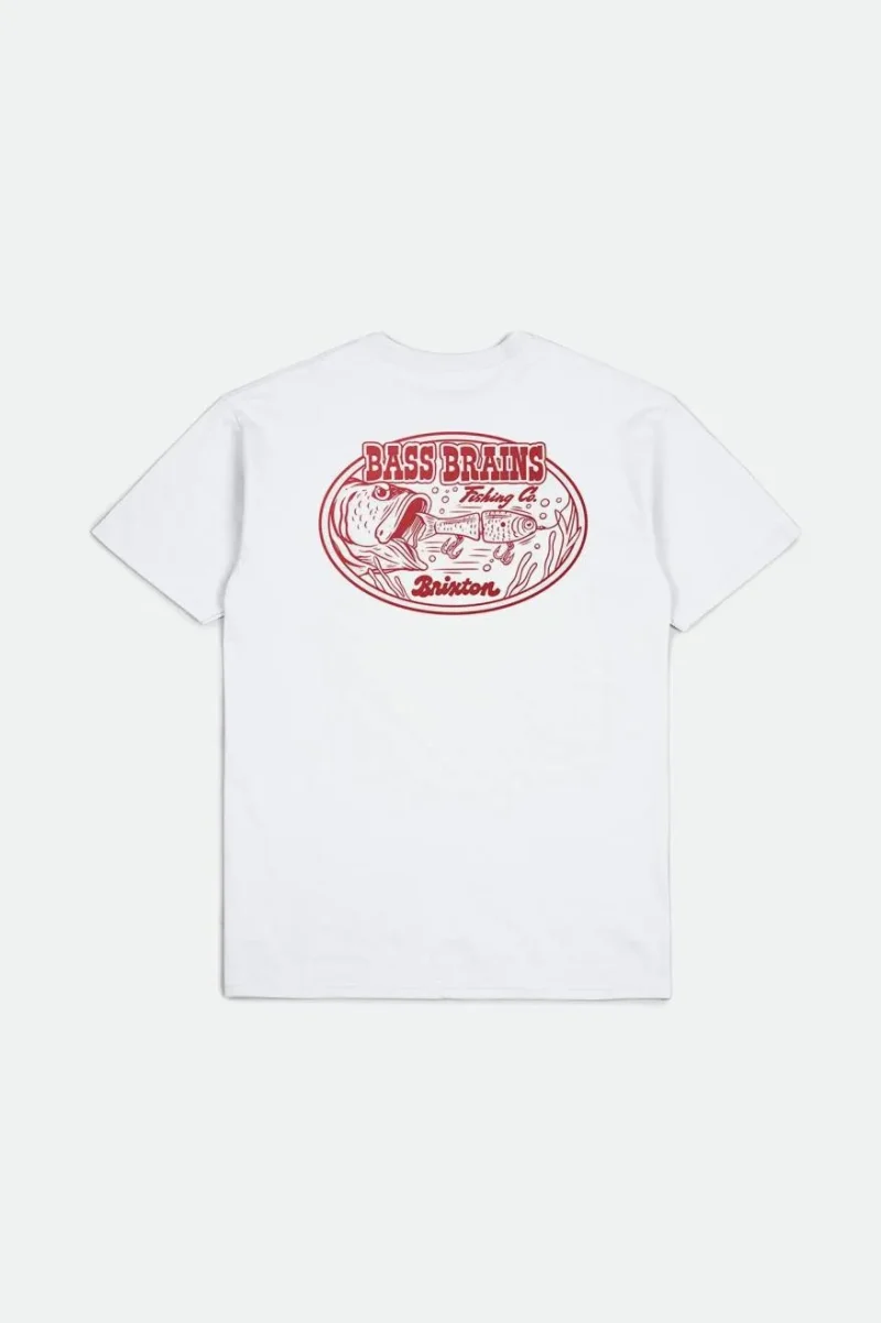 bass brains standard white s s swim tee