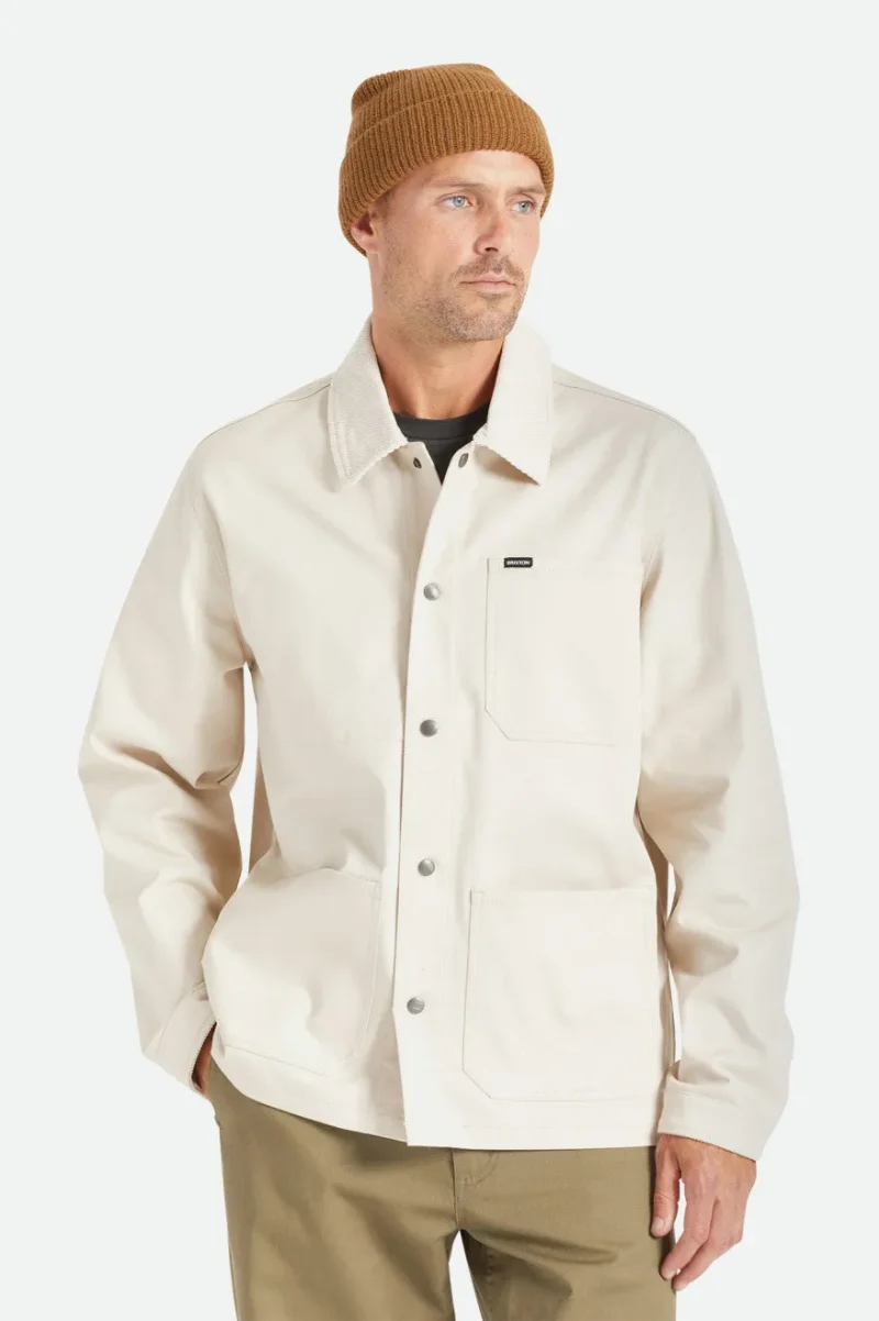 beige survey utility chore coat