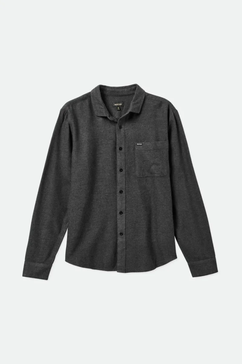 bixby reserve long sleeve flannel shirt melange black