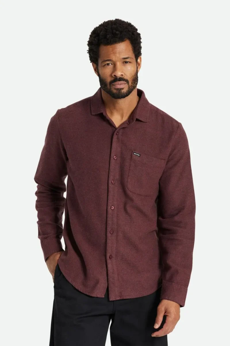 bixby reserve long sleeve melange red flannel