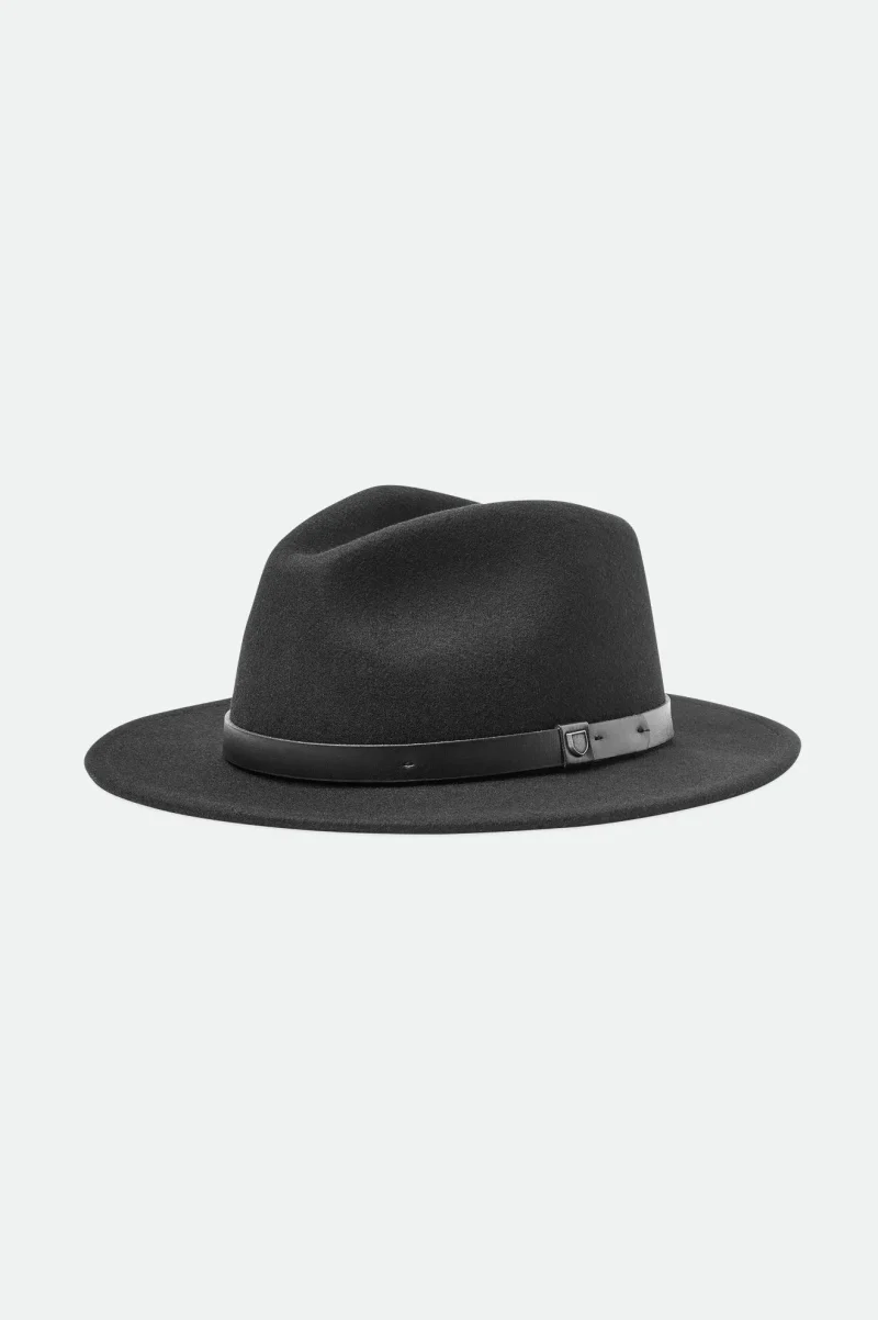 black black fedora hat sharp style