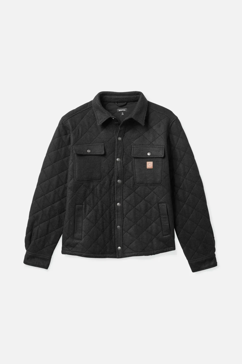 black cass quilted fleece jacket