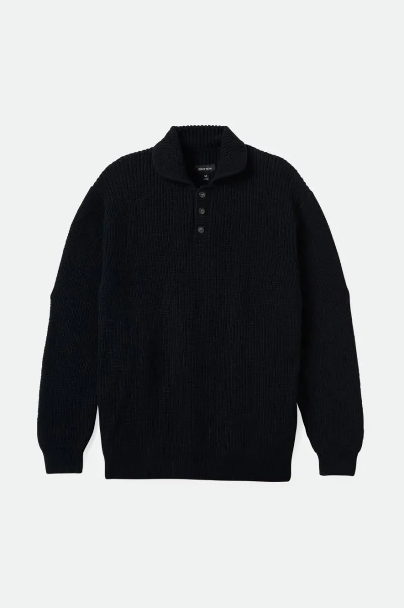 black fisherman sweater modern classic