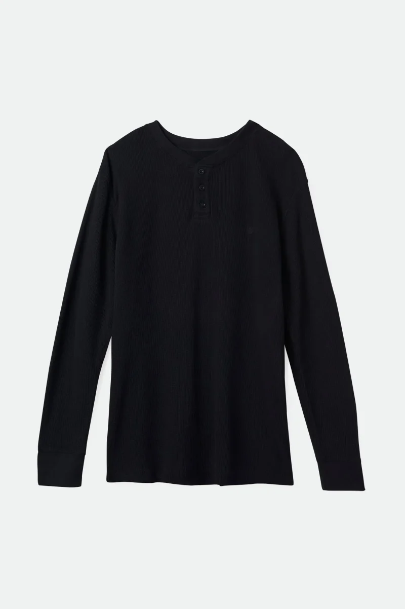 black henley thermal shirt reserve