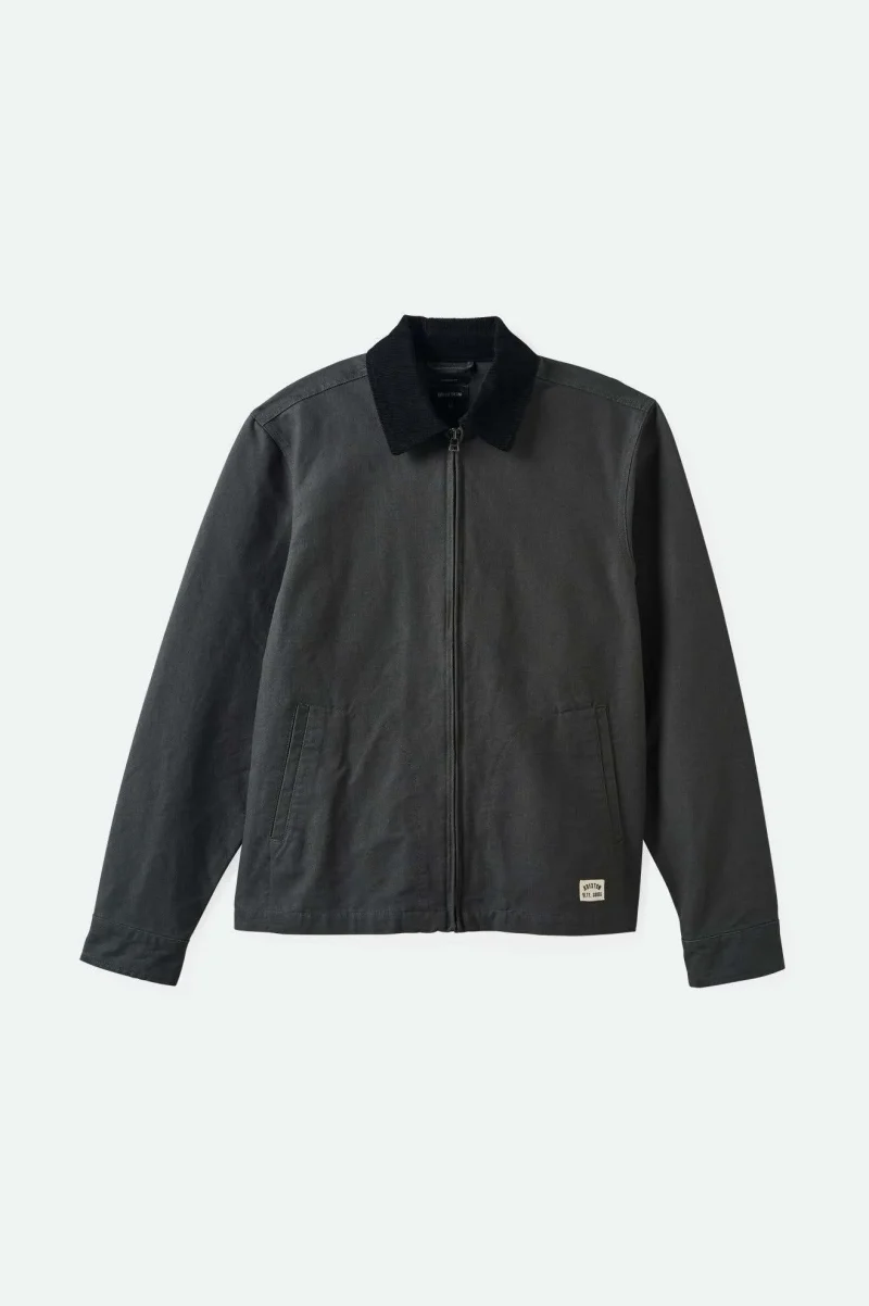 black mechanic garage jacket washed finish