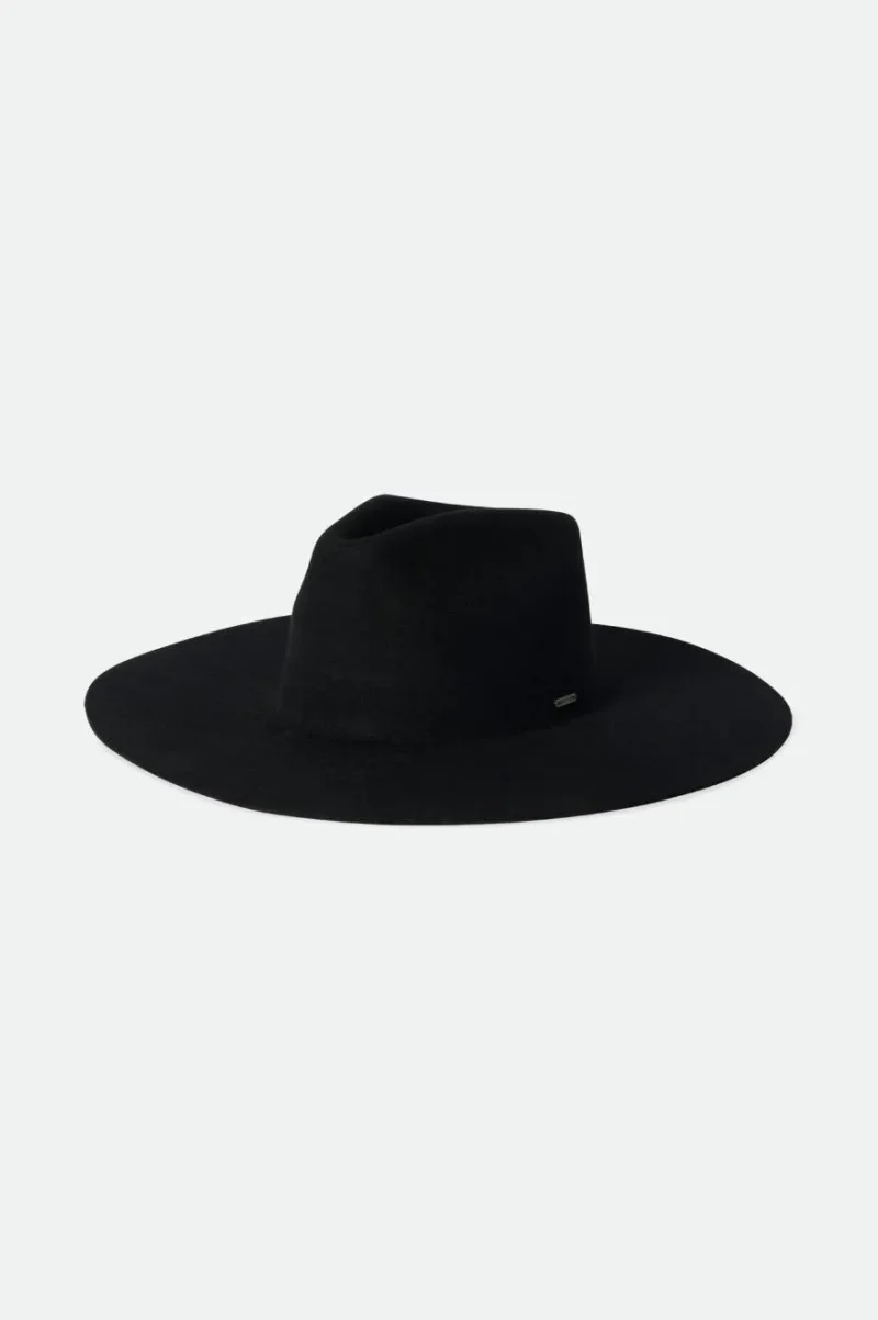 black primrose felt fedora hat