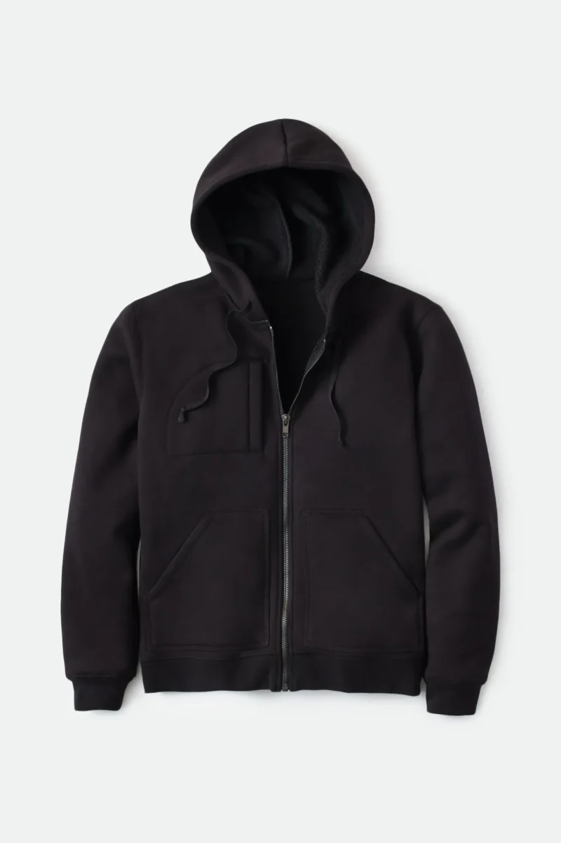 black sherpa lined full zip jacket