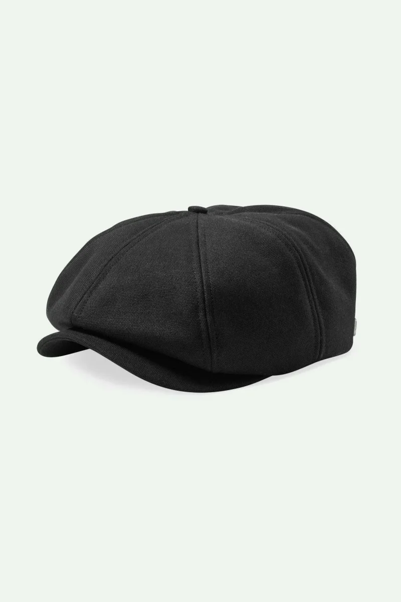 black sherpa newsboy cap