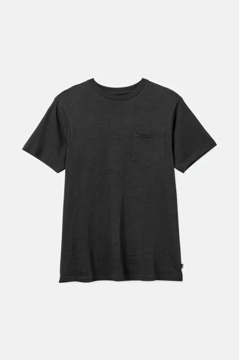 black slub pocket tee short sleeve