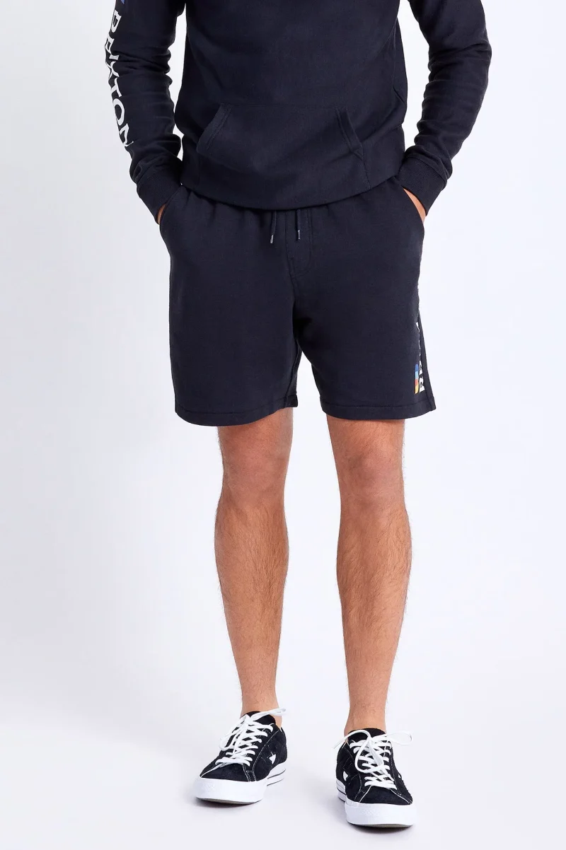 black stem fleece utility shorts