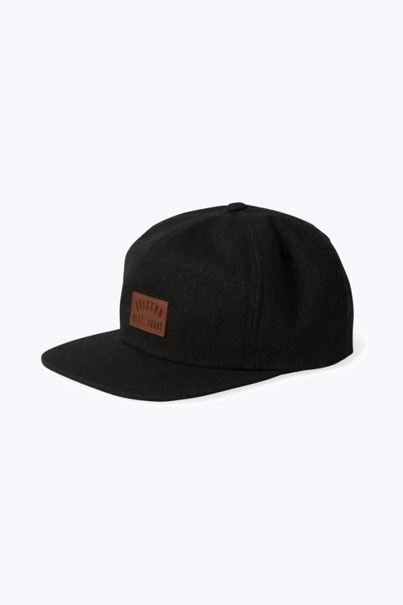 black vintage wash woodburn snapback hat