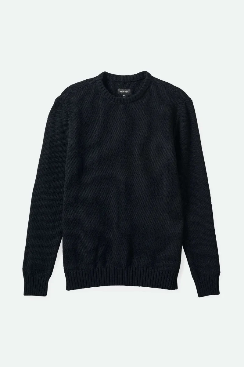 black waffle knit sweater by jacques