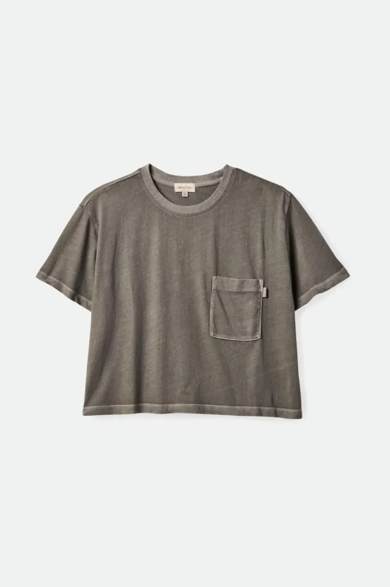 black washed pocket tee carefree comfort