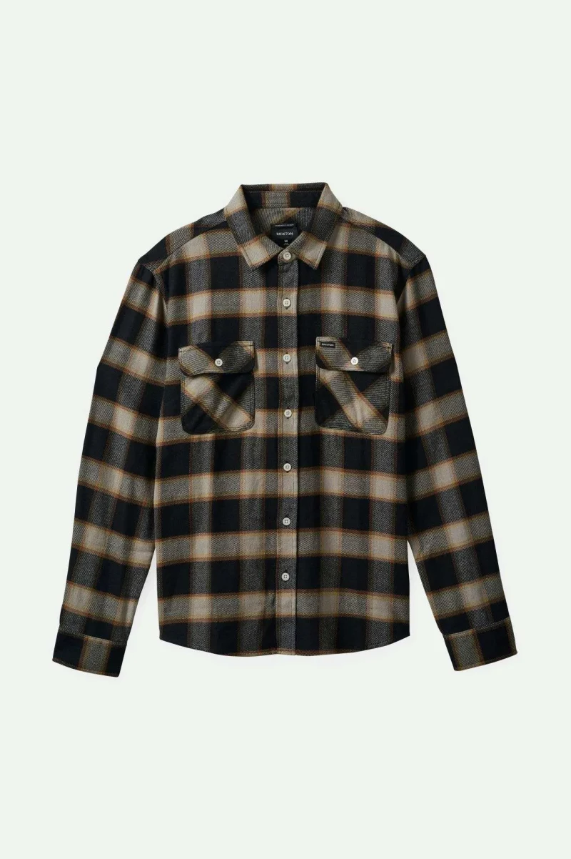 bowery 20th anniversary long sleeve flannel black cream