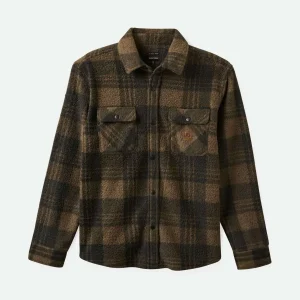 bowery arctic stretch long sleeve fleece burro brown black plaid