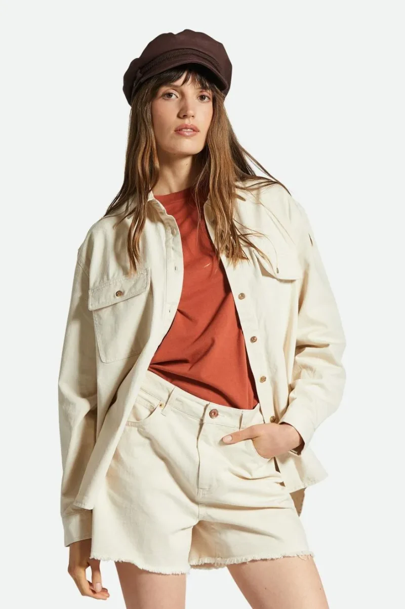 bowery boyfriend long sleeve overshirt natural