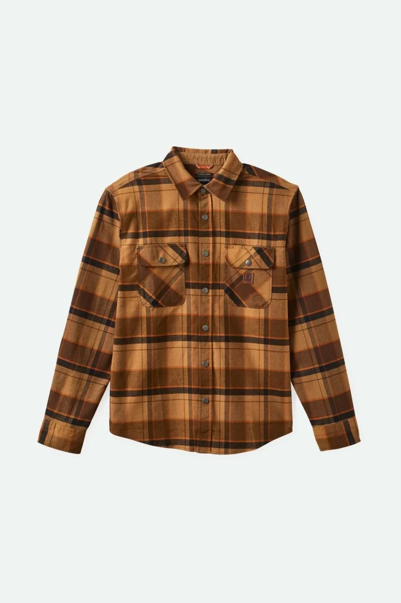 bowery builders water resistant stretch flannel shirt burro pinecone black