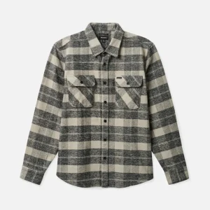 bowery heavy duty long sleeve flannel black charcoal