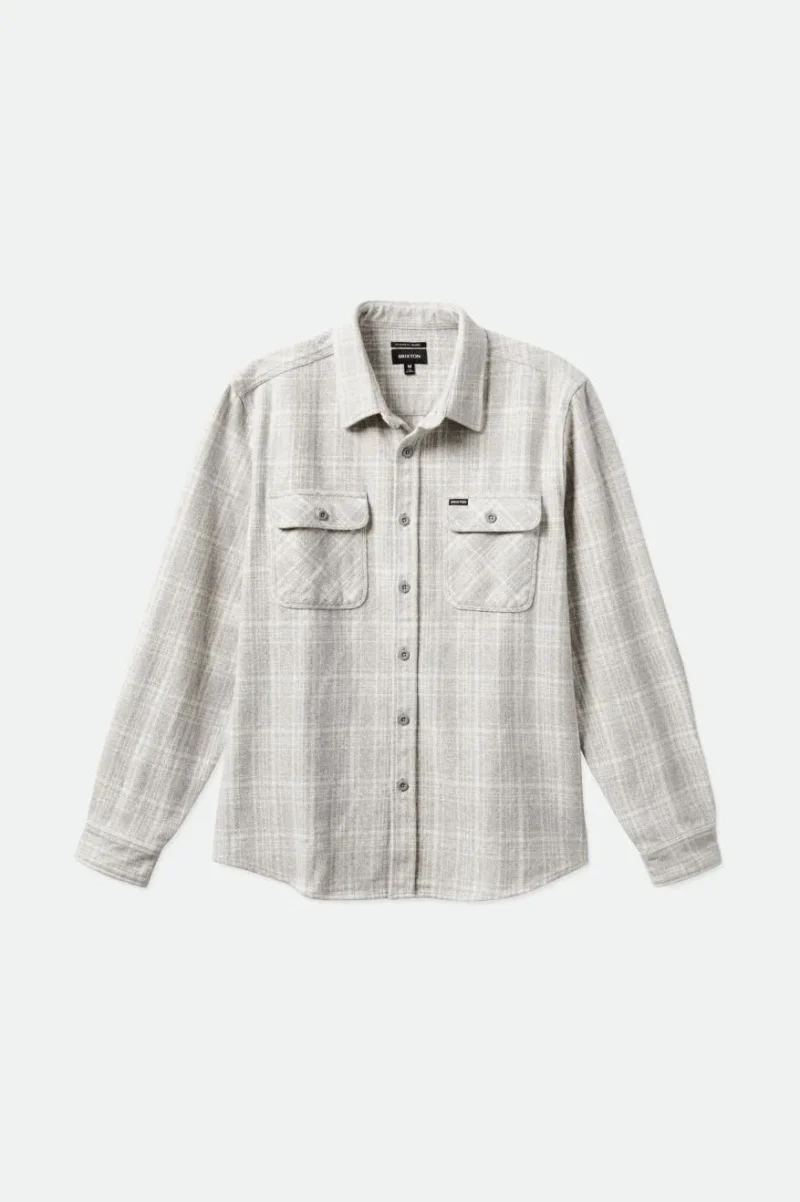 bowery heavyweight flannel shirt heather grey off white