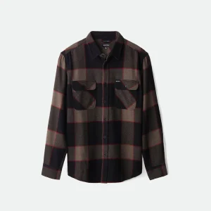 bowery long sleeve flannel shirt grey charcoal