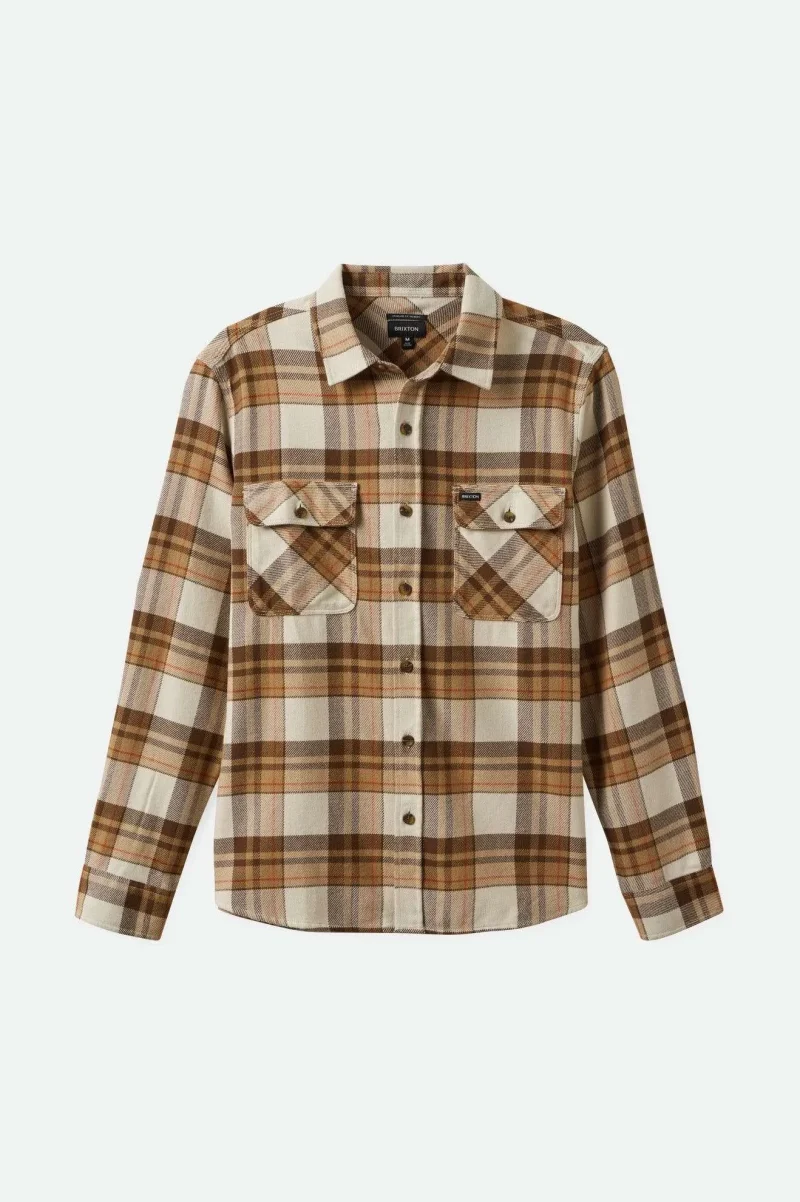 bowery long sleeve flannel shirt whitecap pinecone burro brown