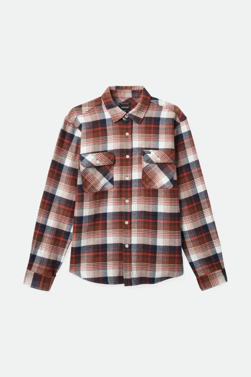 bowery long sleeve washed navy flannel shirt