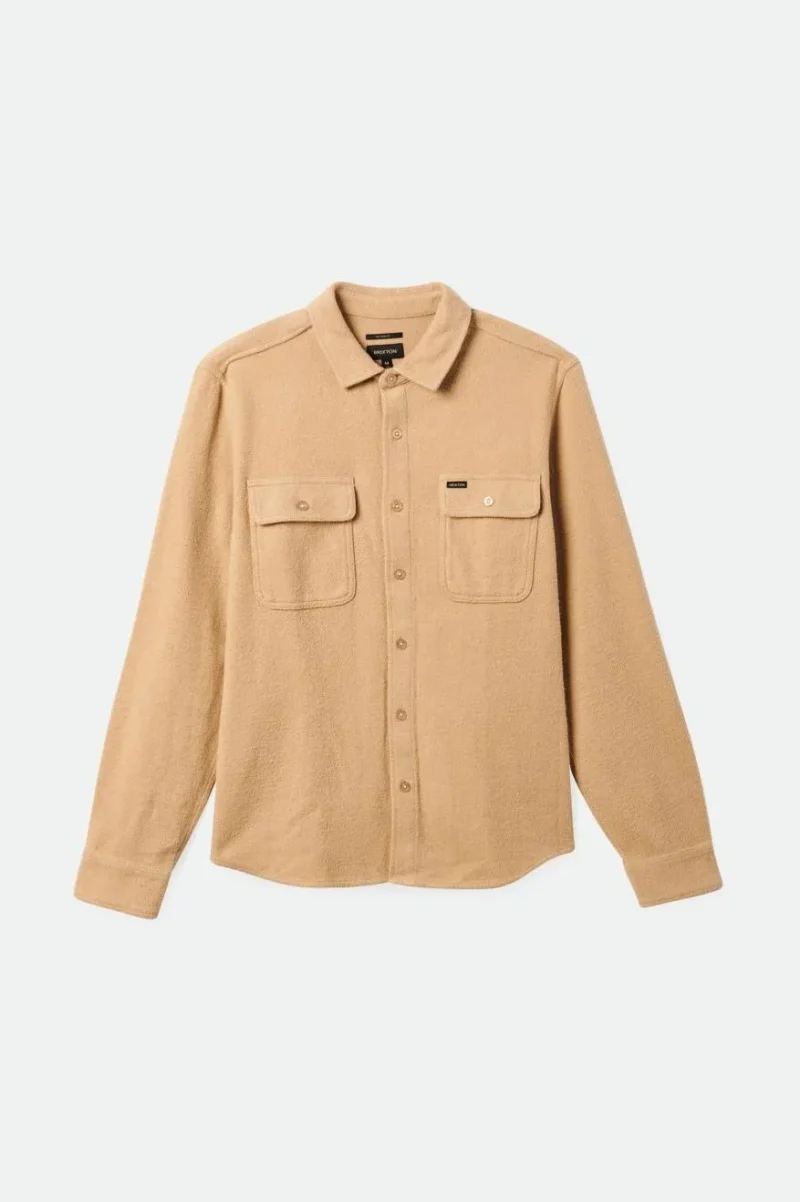 bowery loop twill long sleeve overshirt sand