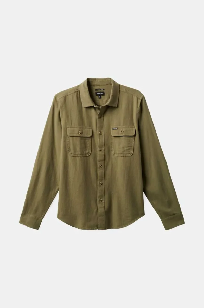 bowery soft lightweight olive flannel shirt surplus