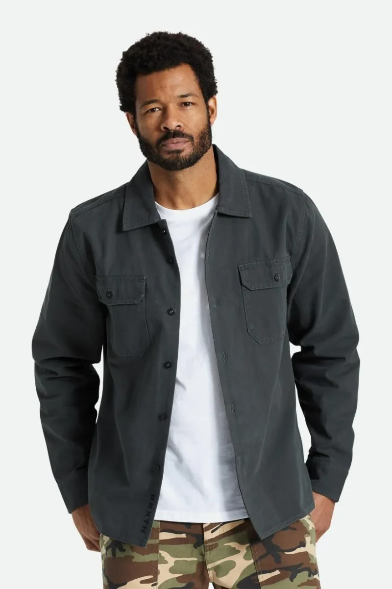 bowery surplus washed black overshirt