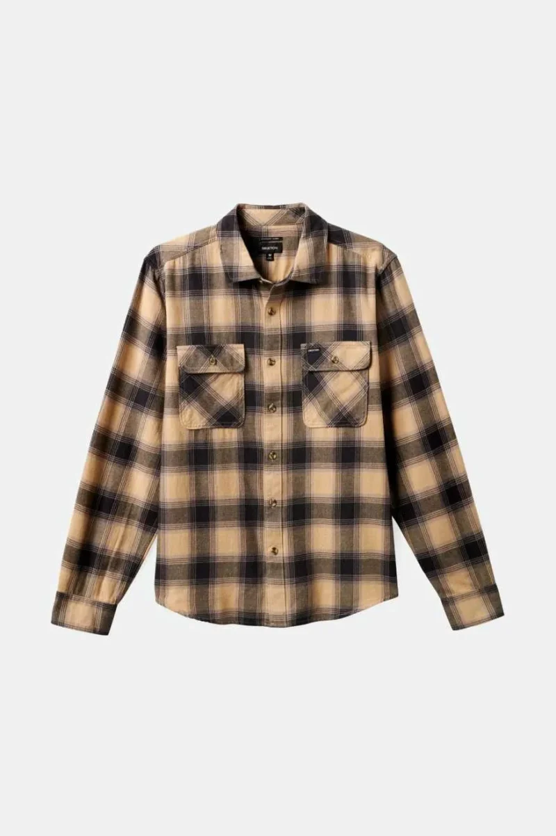 bowery ultra soft lightweight l s flannel oat milk cinder grey