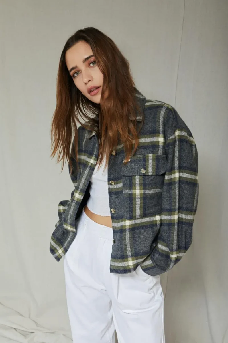 bowery women s washed navy flannel shirt