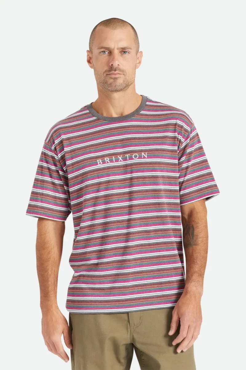 boxy alpha line viva multi stripe short sleeve knit