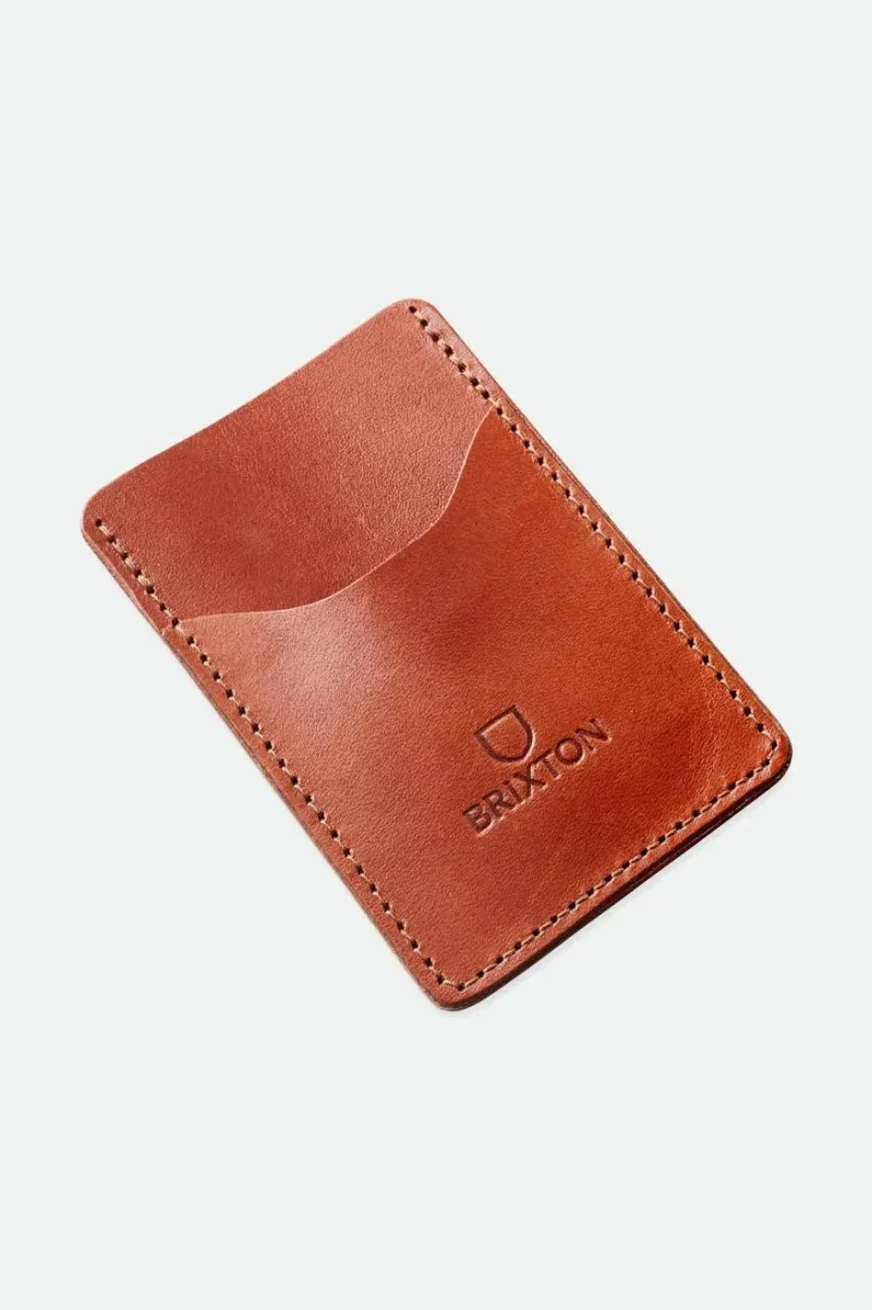 brixton artifact brown leather card wallet