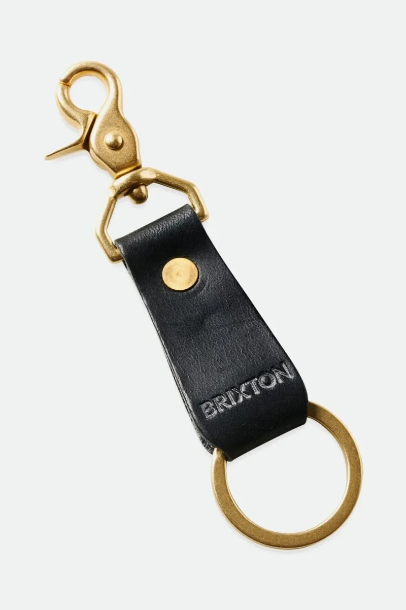 brixton artifact leather key clip sleek black design