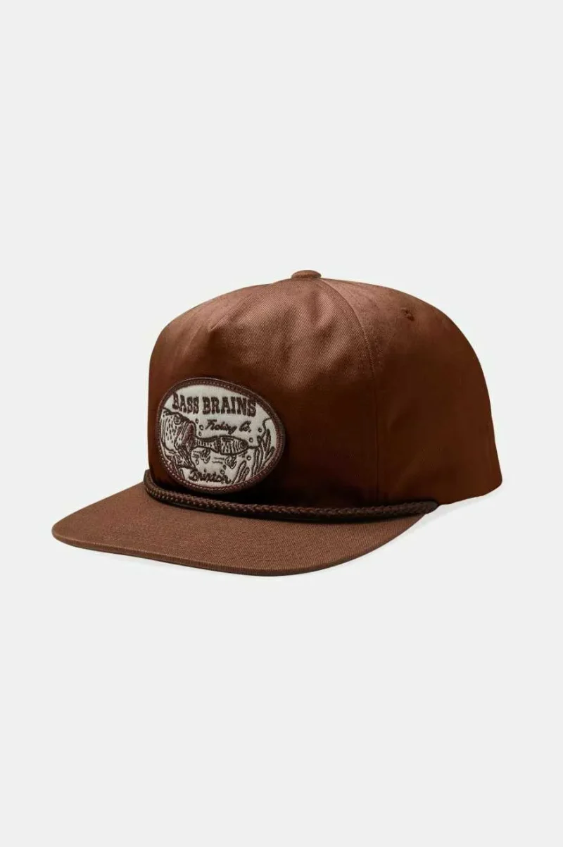 brown bass brains swim snapback hat