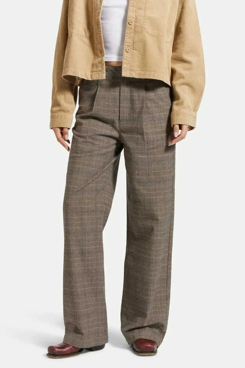 brown cream houndstooth ludlow trouser pant