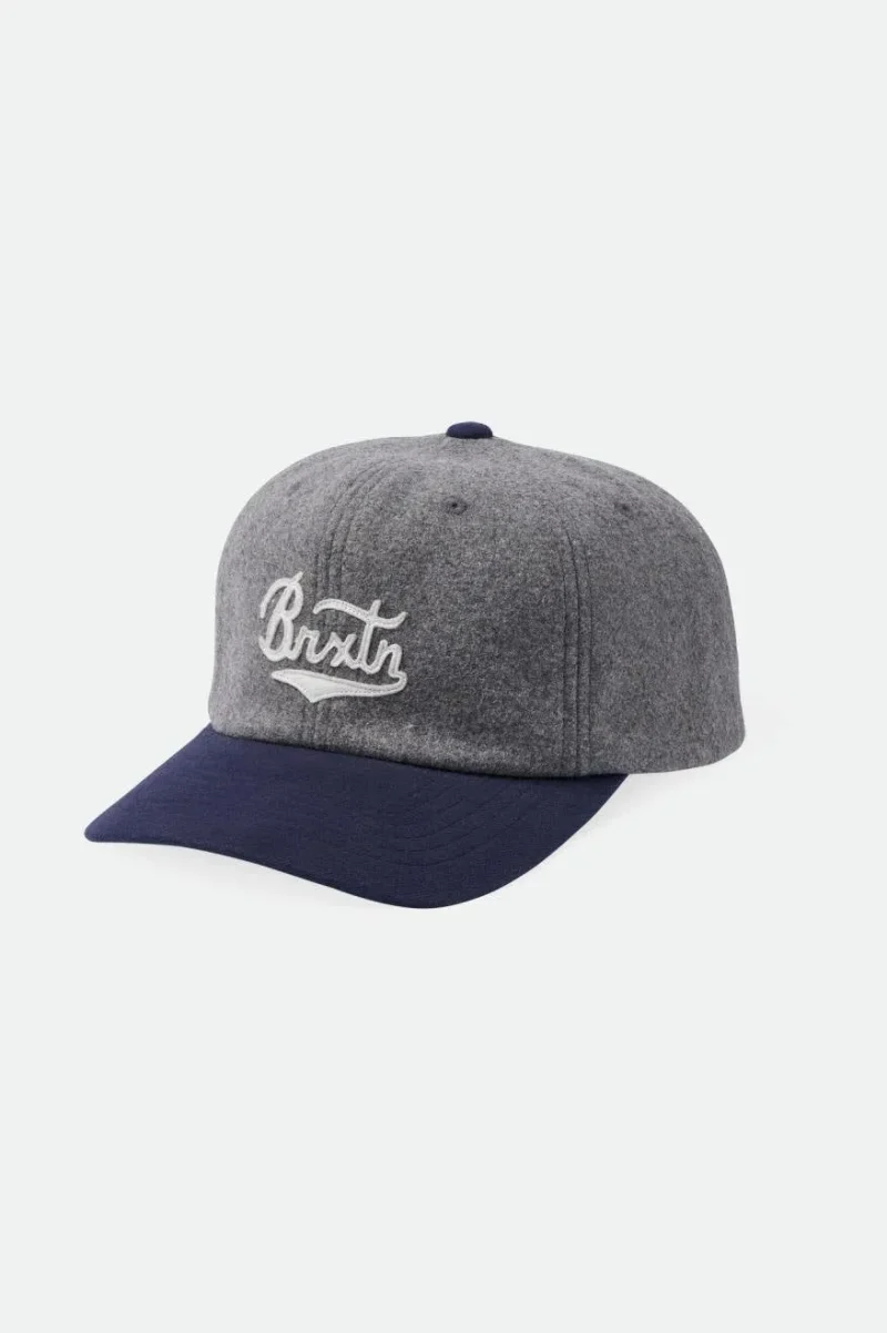 burt mp adjustable hat heather grey washed navy