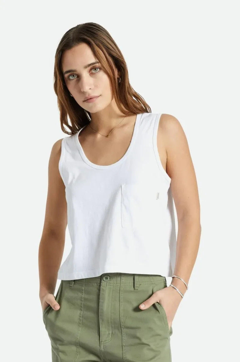 carefree white pocket tank top