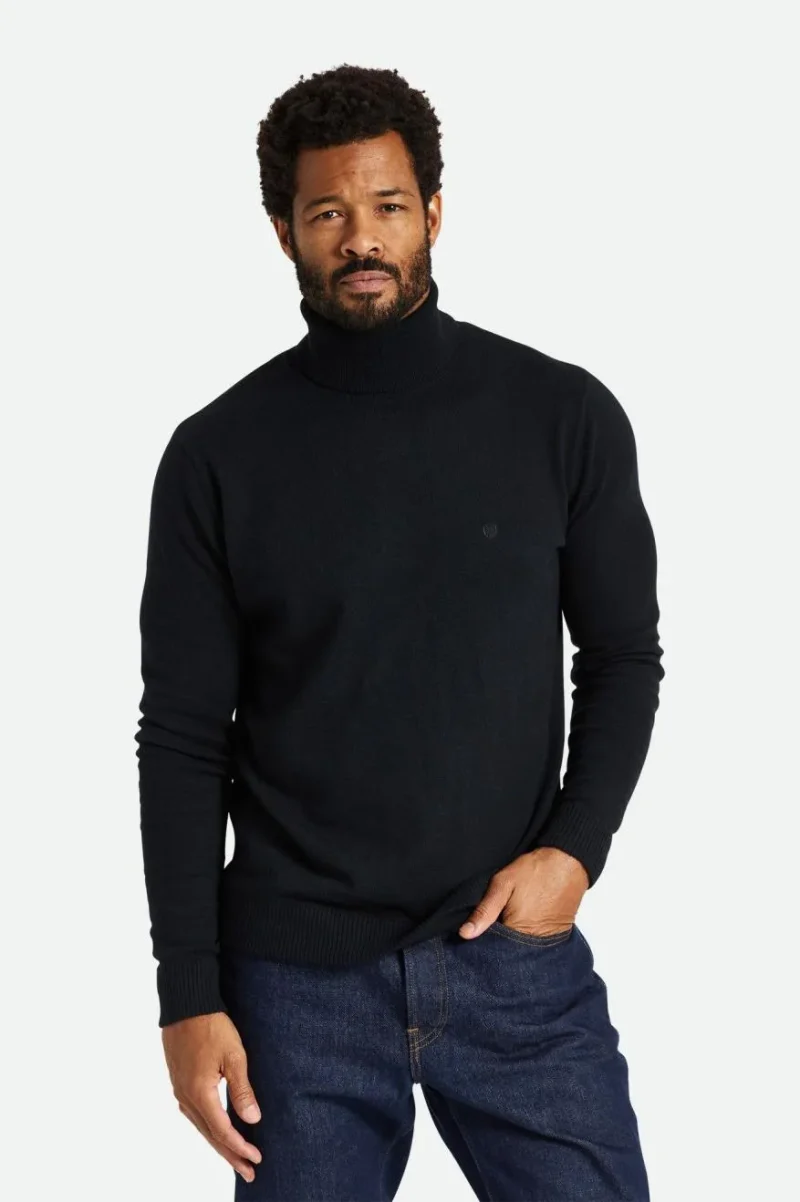 cashmere long sleeve turtleneck black