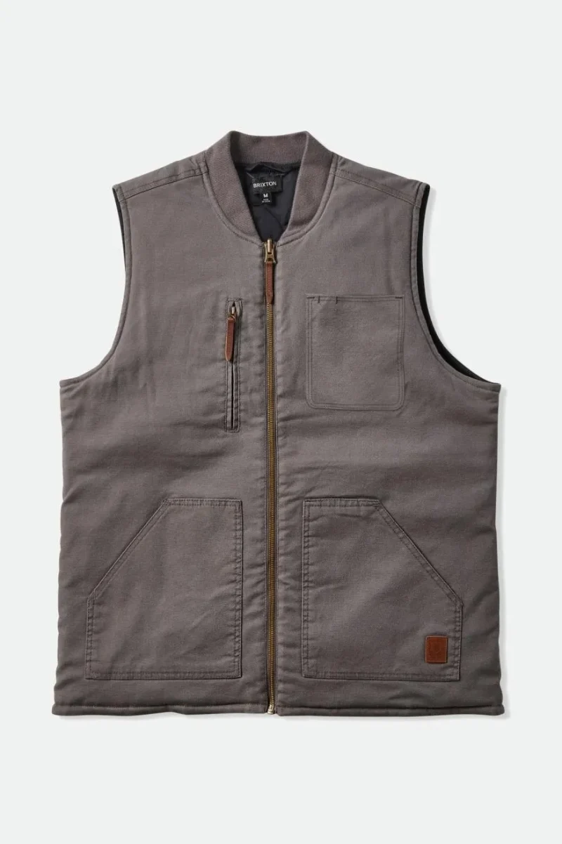 charcoal black reversible vest by abraham builders