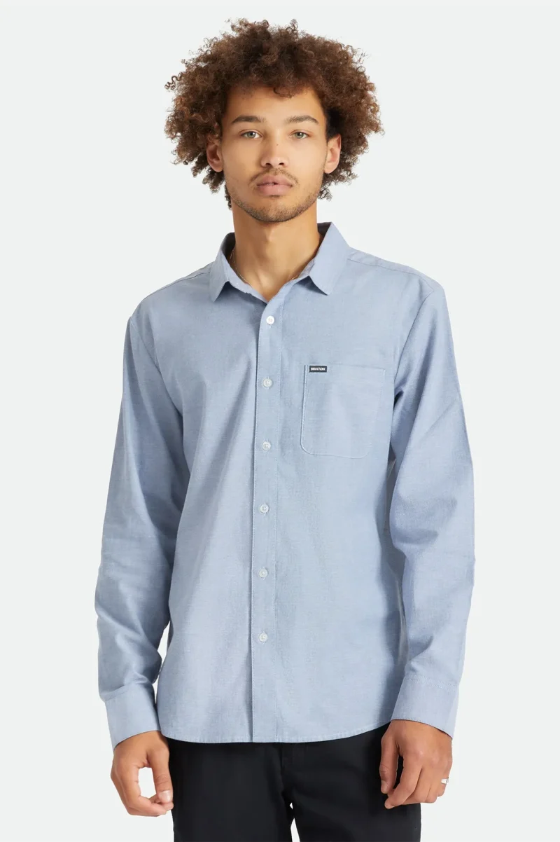 charter oxford long sleeve woven shirt light blue chambray