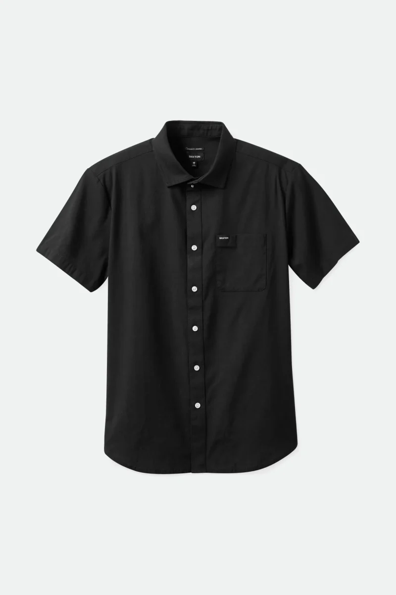 charter oxford short sleeve woven shirt black